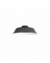 Anya Round 25cm Metal Lampshade With Angled Sides, Black Chrome