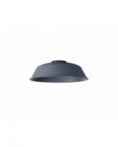 Anya Round 25cm Metal Lampshade With Angled Sides, Cool Grey