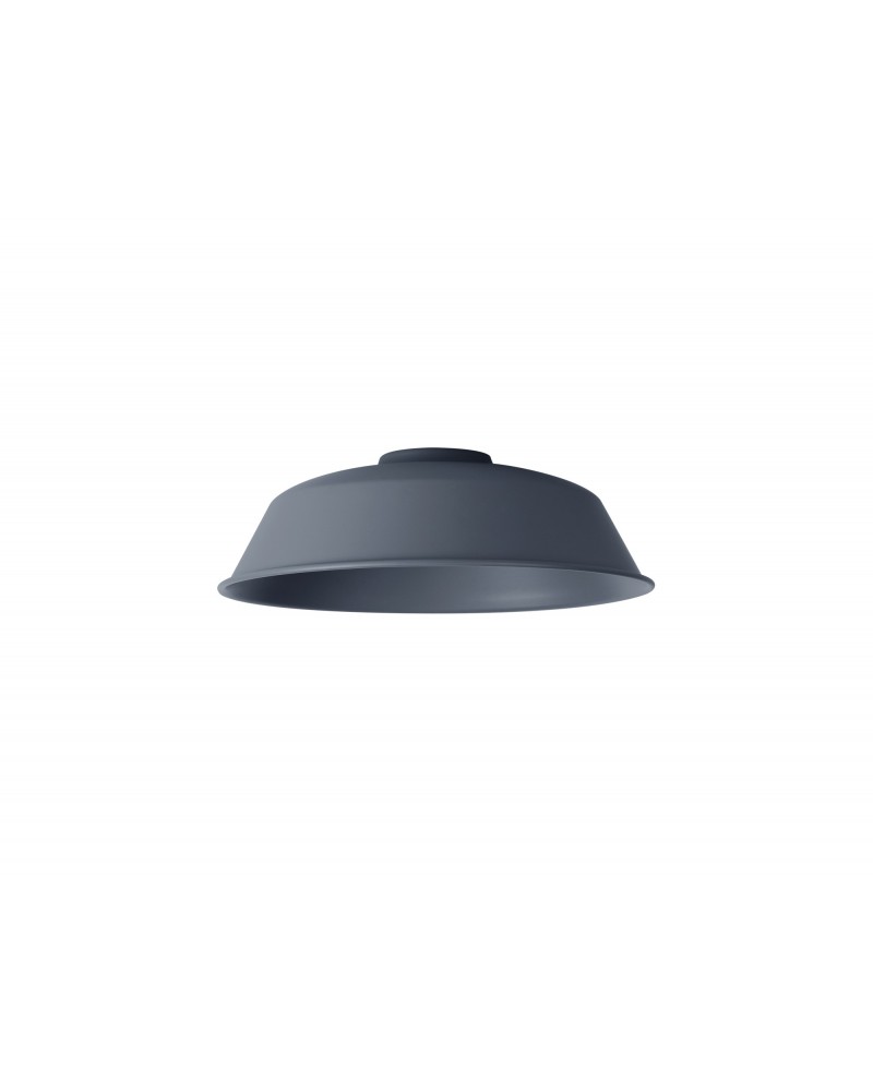 Anya Round 25cm Metal Lampshade With Angled Sides, Cool Grey