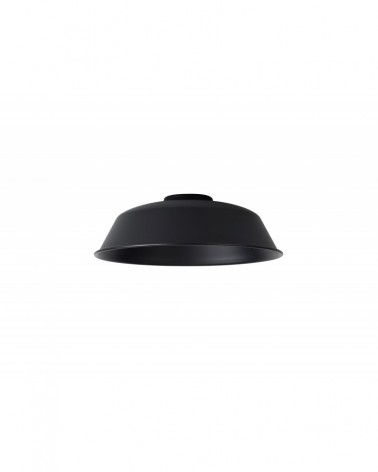 Anya Round 25cm Metal Lampshade With Angled Sides, Black