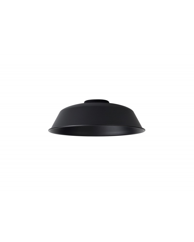 Anya Round 25cm Metal Lampshade With Angled Sides, Black