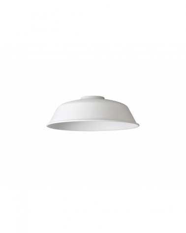 Anya Round 25cm Metal Lampshade With Angled Sides, White