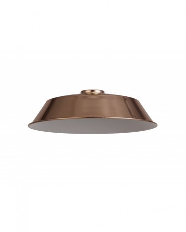 Anya Round 35cm Metal Lampshade With Angled Sides, Rose Gold