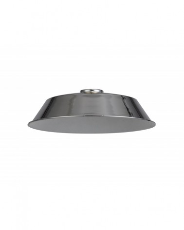 Anya Round 35cm Metal Lampshade With Angled Sides, Chrome