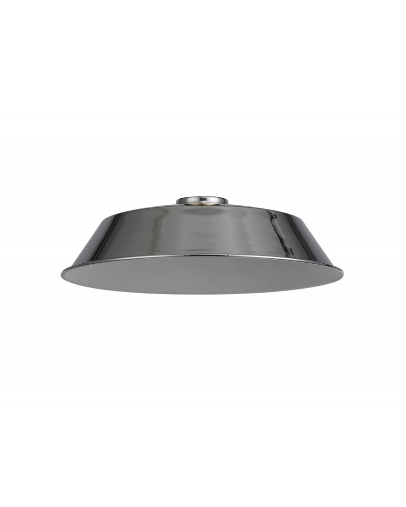 Anya Round 35cm Metal Lampshade With Angled Sides, Chrome