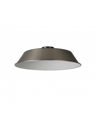 Anya Round 35cm Metal Lampshade With Angled Sides, Brushed Nickel