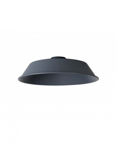 Anya Round 35cm Metal Lampshade With Angled Sides, Cool Grey