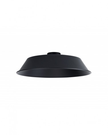 Anya Round 35cm Metal Lampshade With Angled Sides, Black