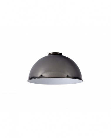 Anya Dome 25cm Metal Lampshade, Black Chrome