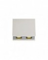 Harrison 2 Light Rectangular Ceiling GU10, White Paintable Gypsum With Polished Chrome Cover
