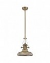 Francis 1 Light Pendant E27 With 30cm Round Glass Shade, Antique Brass/Smoked
