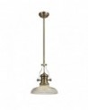 Francis 1 Light Pendant E27 With 30cm Round Glass Shade, Antique Brass/Clear