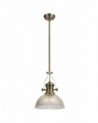 Francis 1 Light Pendant E27 With 30cm Dome Glass Shade, Antique Brass/Clear