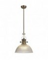 Francis 1 Light Pendant E27 With 38cm Dome Glass Shade, Antique Brass/Clear
