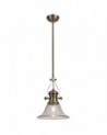 Francis 1 Light Pendant E27 With 30cm Smooth Bell Glass Shade, Antique Brass/Clear