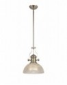 Francis 1 Light Pendant E27 With 30cm Prismatic Glass Shade, Polished Nickel/Clear