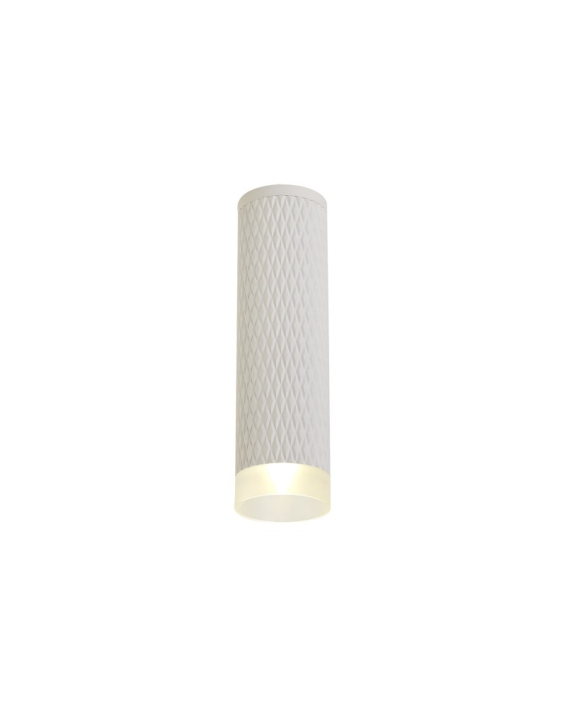 Megan 1 Light 20cm Surface Mounted Ceiling GU10, Sand White/Acrylic Ring