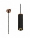 Megan 1 Light 20cm Pendant Light GU10, Rose Gold/Sand Black