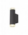 Megan 2 Light Wall Lamp GU10, Sand Black/Acrylic Rings