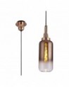 Georgie 1 Light Pendant E27 With 30cm Cylinder Glass, Copper/Matt Black/Clear