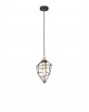 Byrne Small Pendant, 1 x E27, Painted Gold & Sand Black