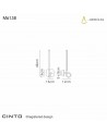 Cinto Wall Lamp 48cm, 6W LED, 3000K, 480lm, Antique Brass