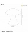 Taos Large Mushroom Bollard, 12W LED, 3000K, 905lm, IP65, Dark Grey Cement