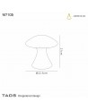 Taos Small Mushroom Bollard, 6.5W LED, 3000K, 490lm, IP65, Dark Grey Cement