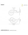 Armonia Semi Ceiling Curl, 40W LED, 3000K, 3000lm, Titanium/Frosted Acrylic