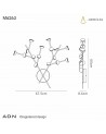 Adn 16 Light Wall Lamp, 48W LED, 3000K, 2640lm, White