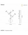 Adn 8 Light Wall Lamp, 24W LED, 3000K, 1320lm, White