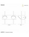 Adn 2 Light Wall Lamp, 6W LED, 3000K, 330lm, White