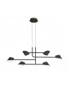 Capuccina 6 Light Linear Pendant, 45W LED, 3000K, 3100lm, Black