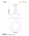 Maui Pendant 5W+19W LED 3000K, 2520lm, Gloss White / Polished Chrome