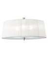 Mantra Loewe Single Pendant 3 Light E27, Polished Chrome With White Shade