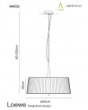 Mantra Loewe Single Pendant 3 Light E27, Polished Chrome With White Shade