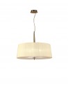 Mantra Loewe Single Pendant 3 Light E27, Antique Brass With Cream Shade