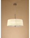 Mantra Loewe Single Pendant 3 Light E27, Antique Brass With Cream Shade