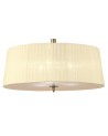 Mantra Loewe Single Pendant 3 Light E27, Antique Brass With Cream Shade