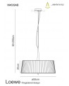 Mantra Loewe Single Pendant 3 Light E27, Antique Brass With Cream Shade