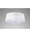 Mantra Loewe Ceiling 3 Light E27, Polished Chrome With White Shade