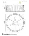 Mantra Loewe Ceiling 3 Light E27, Polished Chrome With White Shade