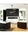 Nur Semi Ceiling 30W LED 3000K, 2400lm, Silver/Frosted Acrylic/Polished Chrome