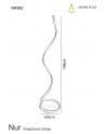 Mantra Nur Floor Lamp 20W LED 3000K, 1800lm, Dimmable, Silver/Frosted Acrylic/Polished Chrome