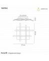 Mantra Nur Square Ceiling 34W LED 3000K, 2600lm, Silver/Frosted Acrylic/Polished Chrome