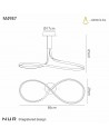 Mantra Nur Rectangular Semi Ceiling Tall 40W LED 3000K, 3200lm, Silver/Frosted Acrylic/Polished Chrome