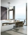 Mantra Nur Semi Ceiling 50W LED 3000K, 4000lm, Dimmable Silver/Frosted Acrylic/Polished Chrome