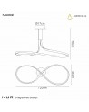 Mantra Nur XL Rectangular Semi Ceiling 50W LED 3000K, 3900lm, Silver/Frosted Acrylic/Polished Chrome