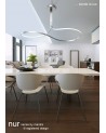 Mantra Nur XL Rectangular Semi Ceiling 50W LED 3000K, 3900lm, Silver/Frosted Acrylic/Polished Chrome