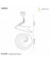 Mantra Nur XL Semi Ceiling 80W LED 3000K, 6200lm, Silver/Frosted Acrylic/Polished Chrome